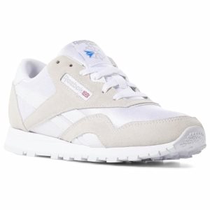 Adidasy Dziecięce Reebok Classic Nylon - Primary School Białe/Głęboka Szare PL 67RXAJE